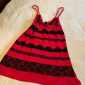 Victoria's Secret Pink and Black Lace Detail baby doll